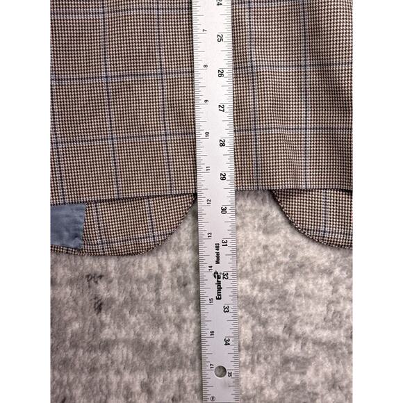 Samuelsohn Sport Coat 42 R Mens Silk Wool Herringbone Check Plaid Jacket - Picture 5 of 11